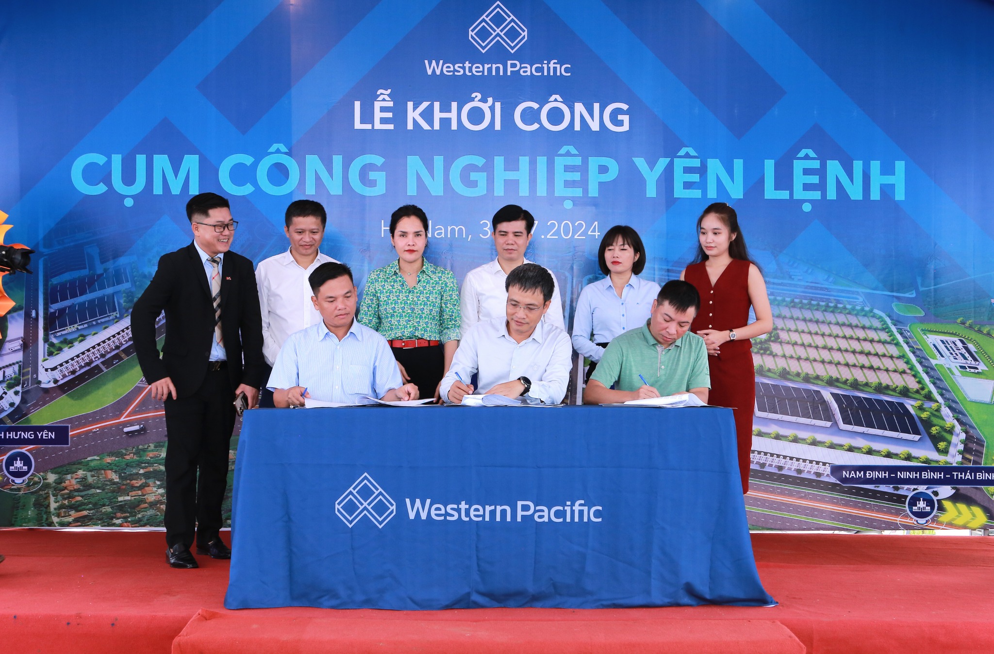 Lãnh đạo Western Pacific Group ký MOU tại Cụm công nghiệp Yên Lệnh cùng đối tác