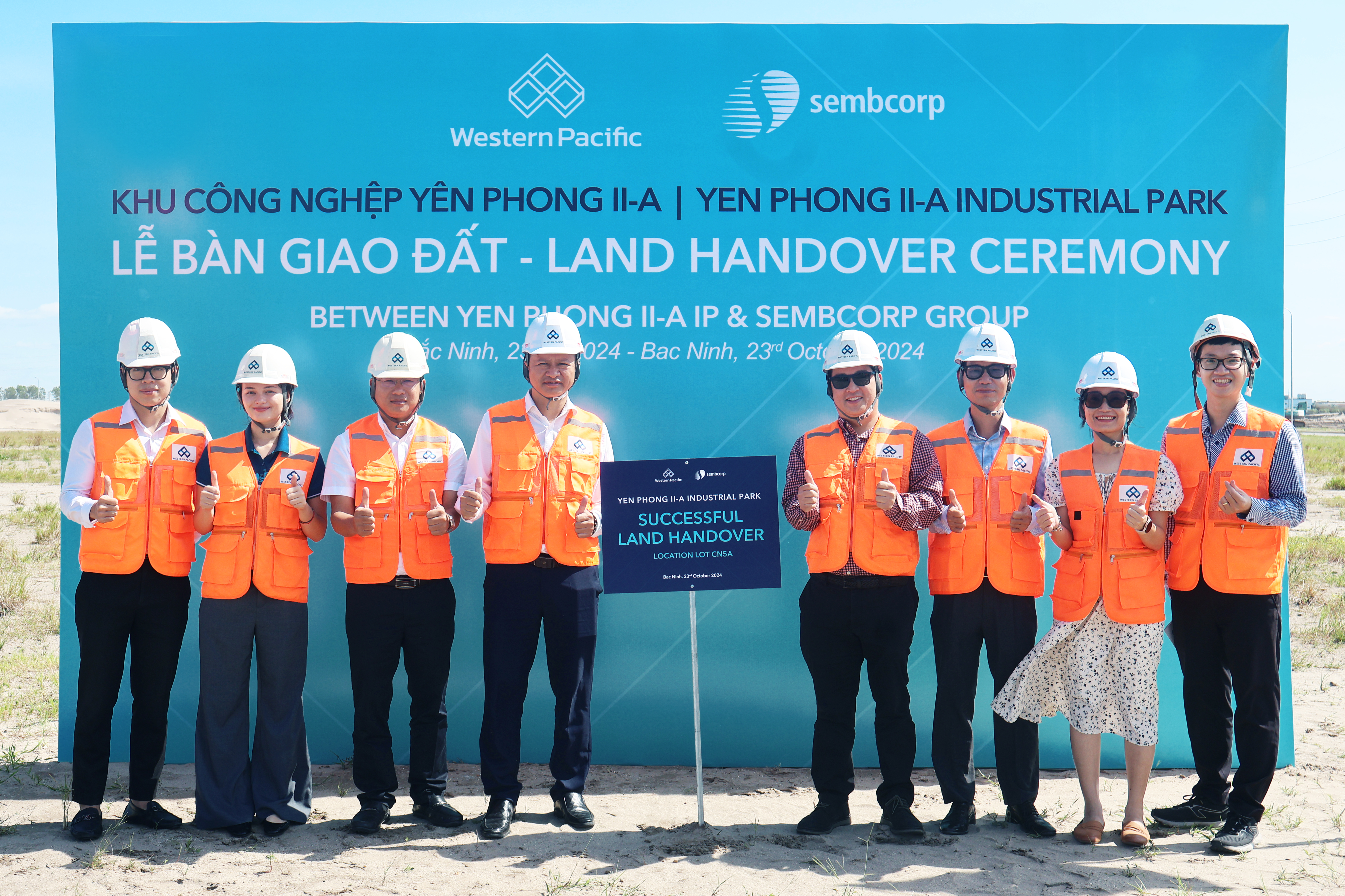 WESTERN PACIFIC GROUP BÀN GIAO ĐẤT TẠI KHU CÔNG NGHIỆP YÊN PHONG II-A CHO TẬP ĐOÀN SEMBCORP