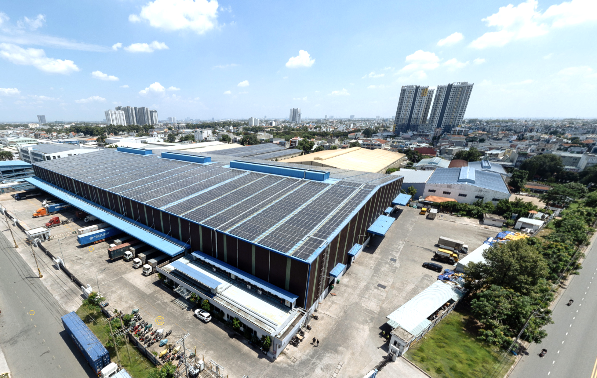 Pacific Japan Warehouse (Binh Duong province), a project within Western Pacific's LIC ecosystem, is implementing a solar rooftop energy system